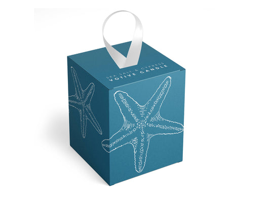 Sea Salt + Cypress Ornament Votive Candle: Starfish Style Votive
