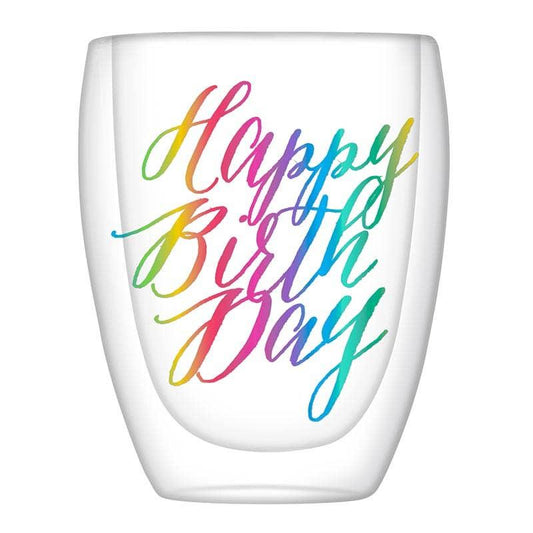 DW Stmls Glass - HBD Rainbow - The Silver Dahlia