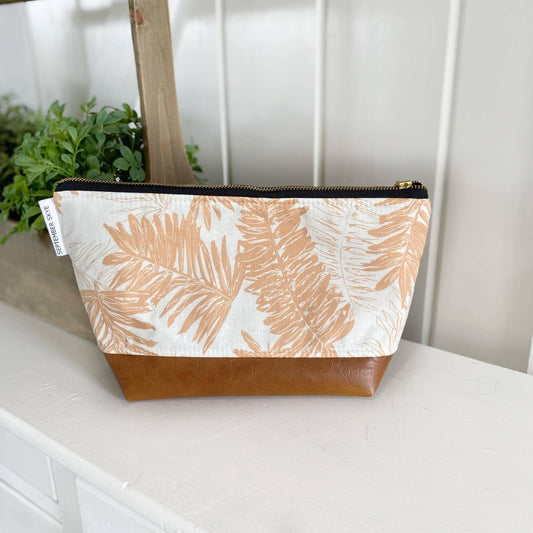 Makeup bag in nectarine oasis - The Silver Dahlia