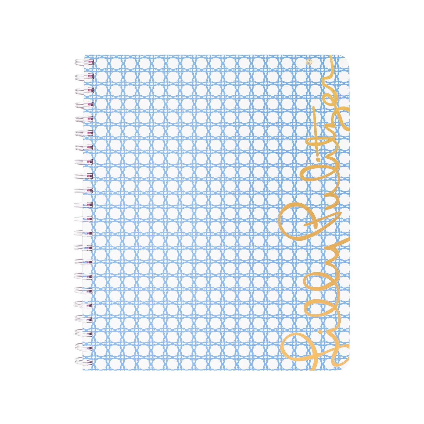 Large Notebook, Frenchie Blue Caning - The Silver Dahlia