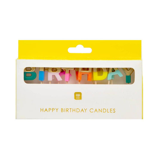 Rainbow Happy Birthday Candles - The Silver Dahlia