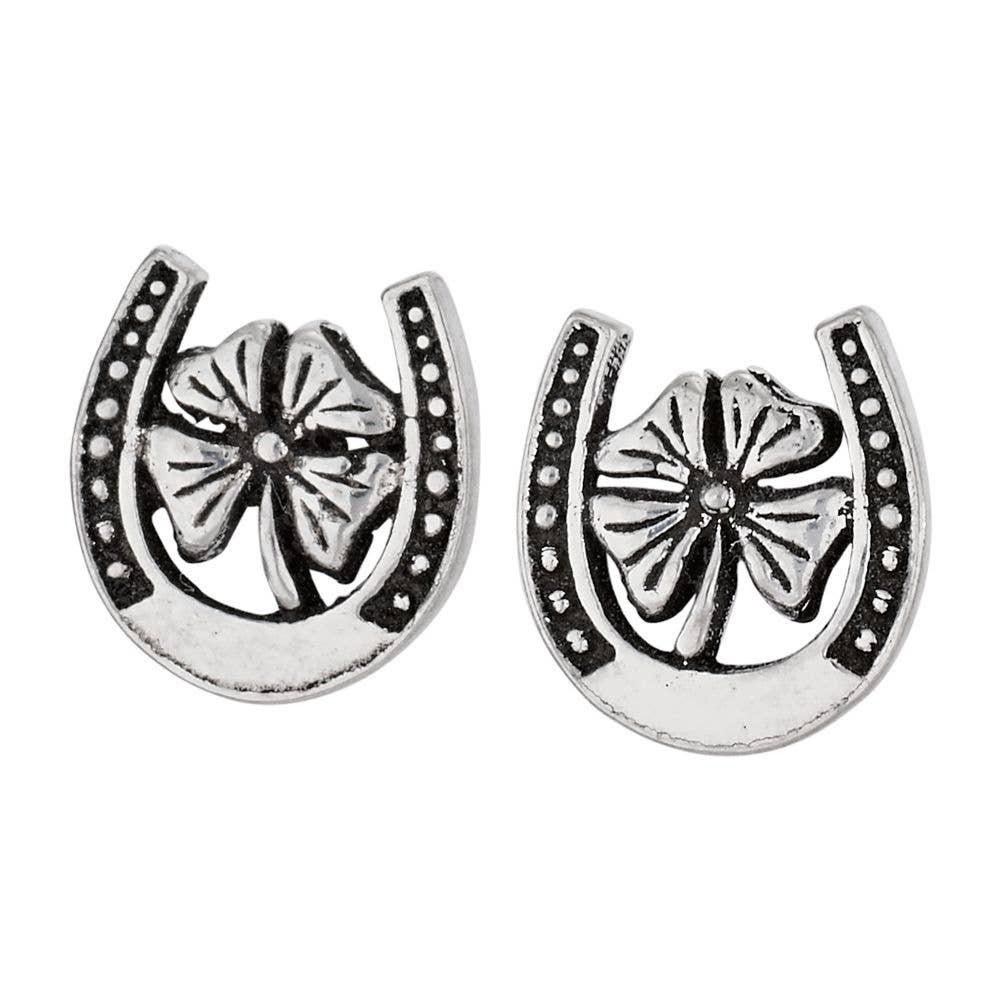 Double Luck Sterling Silver Stud Earrings - The Silver Dahlia
