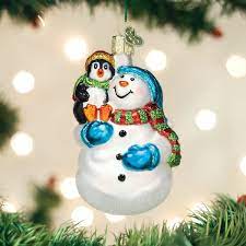 Snowman with Penguin Ornament