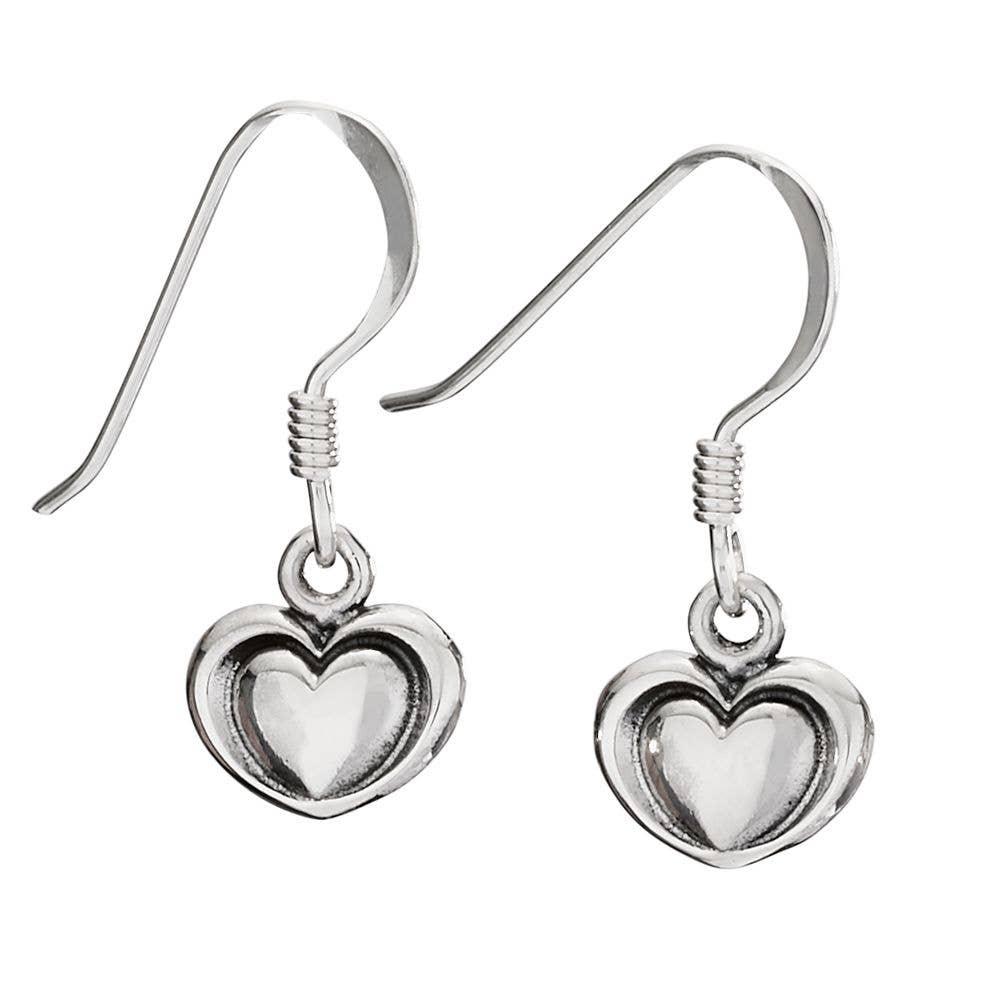 Heart Impressions Sterling Silver Earrings - The Silver Dahlia
