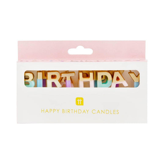 Pastel Color Happy Birthday Candles - The Silver Dahlia
