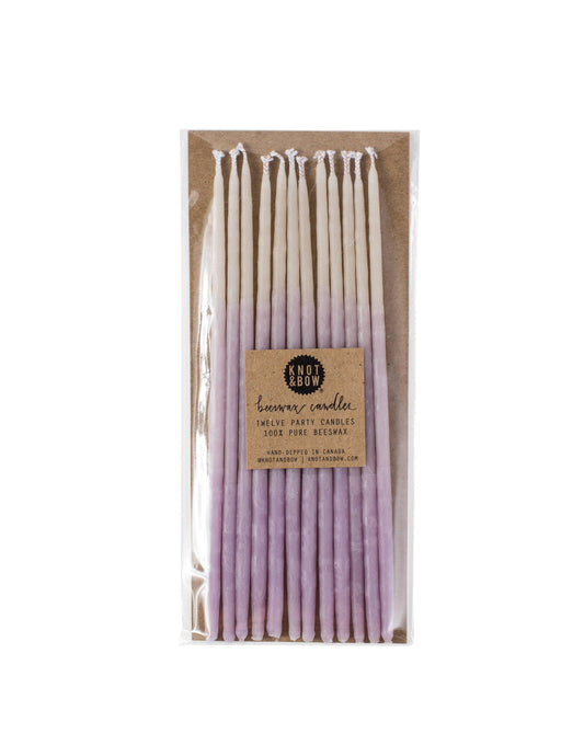 Tall Violet Ombre Beeswax Birthday Candles - The Silver Dahlia