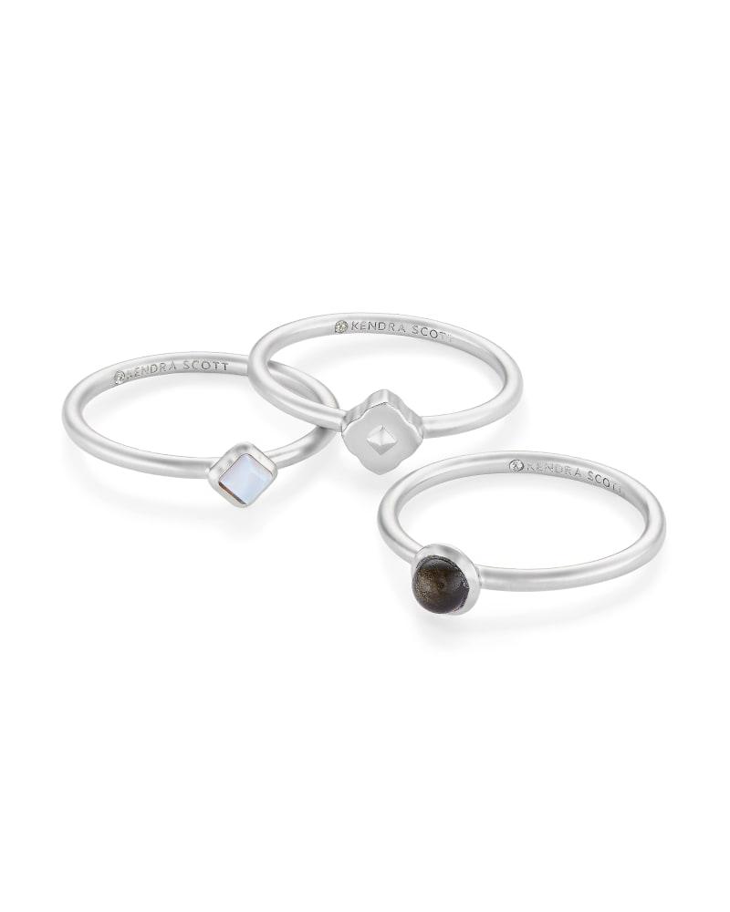 Gemma Set of 3 Rings Neutral Mix - The Silver Dahlia