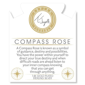 Silver Steel 8MM - Compass Rose Gold - The Silver Dahlia