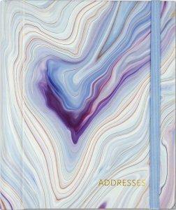 Large Blue Agate Address Book - The Silver Dahlia