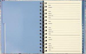 Large Blue Agate Address Book - The Silver Dahlia