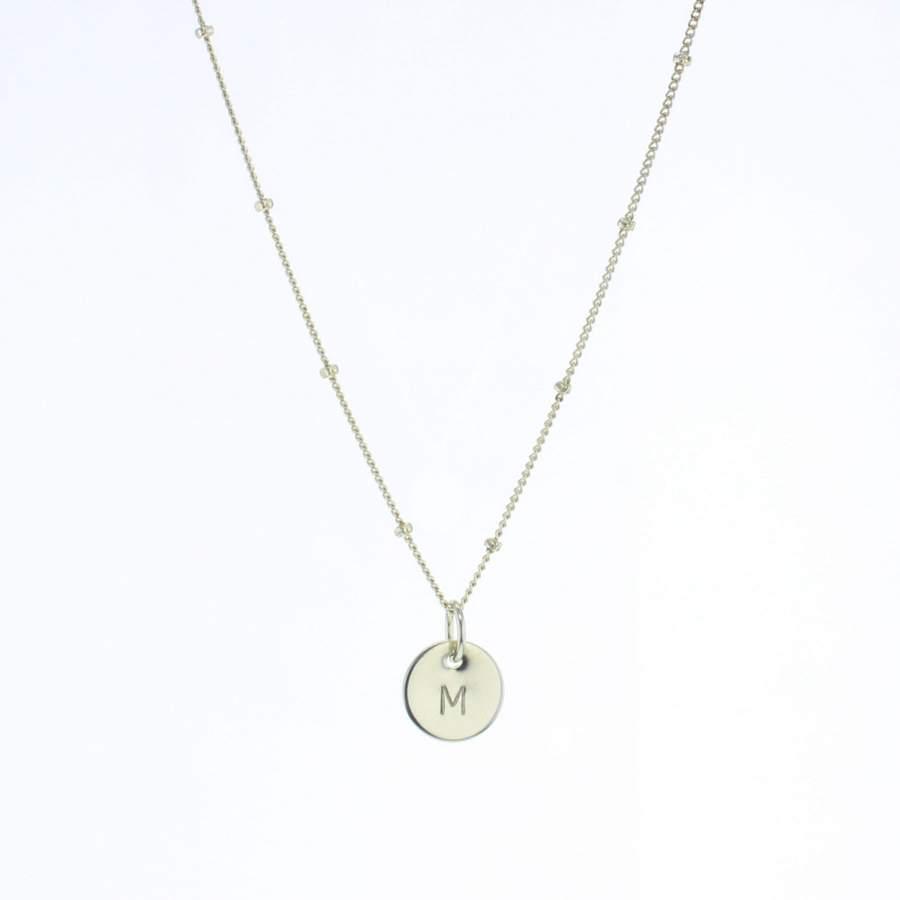 Silver Beaded Initial Necklace - The Silver Dahlia