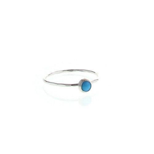 Silver Stacking Ring Turquoise - The Silver Dahlia