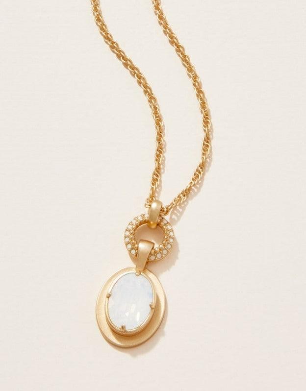 Cristal Oval Aura Necklace 30" - The Silver Dahlia