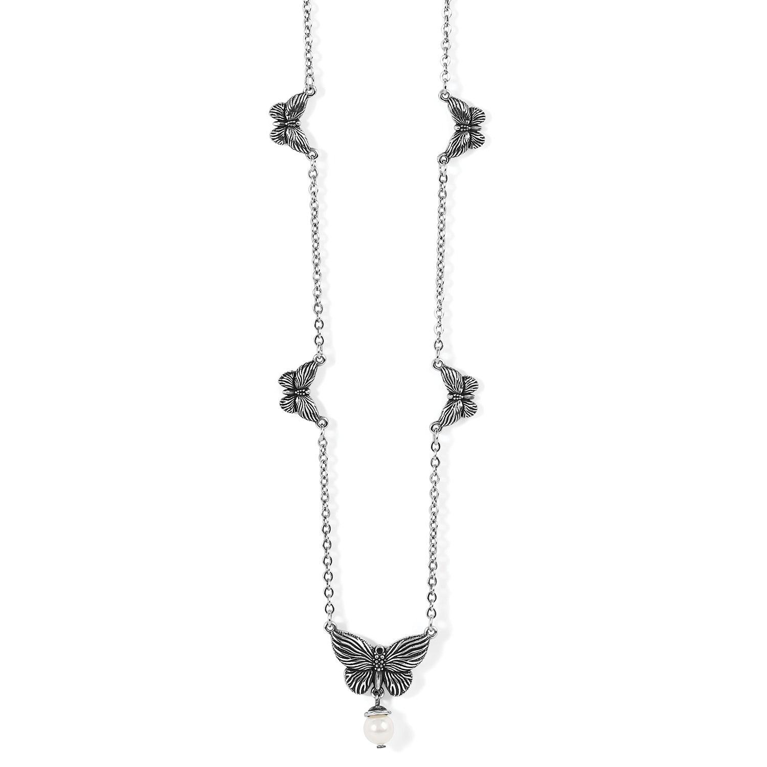 Bloom Butterfly Pearl Necklace - The Silver Dahlia