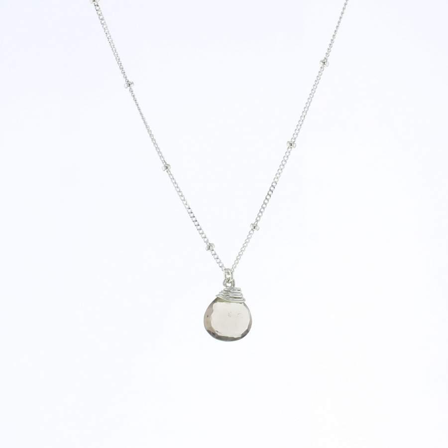 Silver Beaded Briolette Necklace - The Silver Dahlia