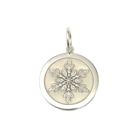 Snowflake Silver Pendant Ivory - The Silver Dahlia