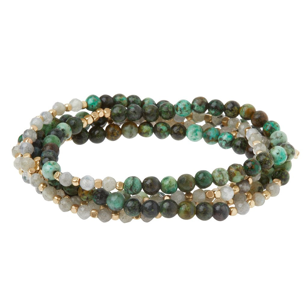 Stone Duo Wrap- Bracelet/Necklace & Pin