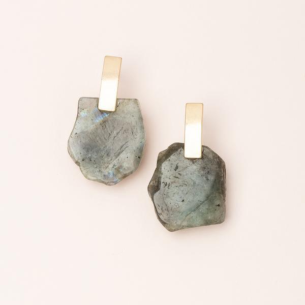 Stone Slice Earring - The Silver Dahlia