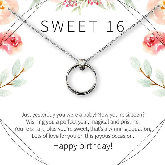 Sweet 16 Circle Necklace - The Silver Dahlia