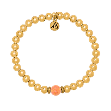 The Cape Bracelet - Gold Filled with Fire Opal Ball - The Silver Dahlia